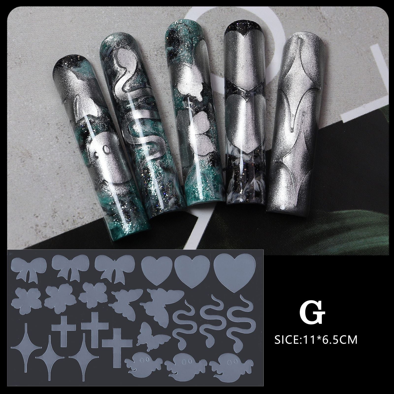 PANSYTRACY Nail Art Crystal Nail Film Molds 12 Pieces - Pansytracy