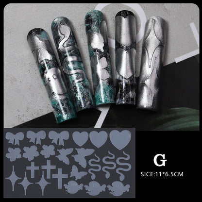PANSYTRACY Nail Art Crystal Nail Film Molds 12 Pieces - Pansytracy