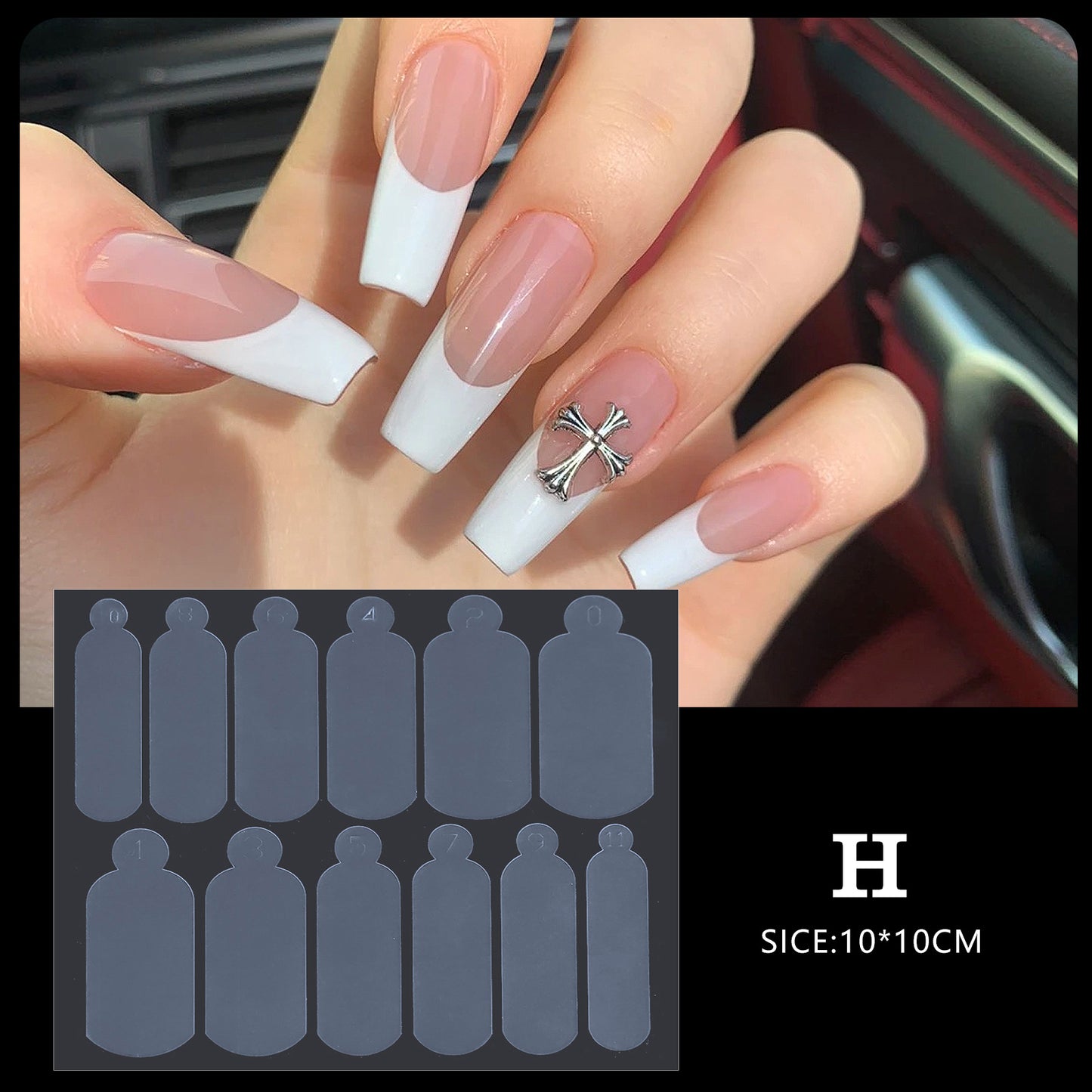 PANSYTRACY Nail Art Crystal Nail Film Molds 12 Pieces - Pansytracy
