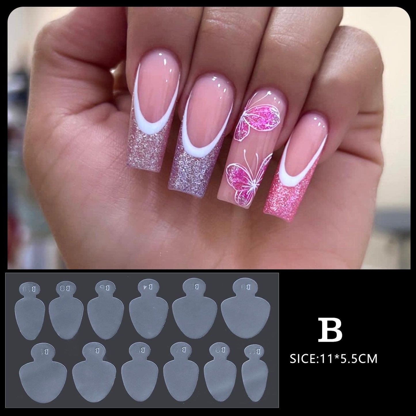 PANSYTRACY Nail Art Crystal Nail Film Molds 12 Pieces - Pansytracy