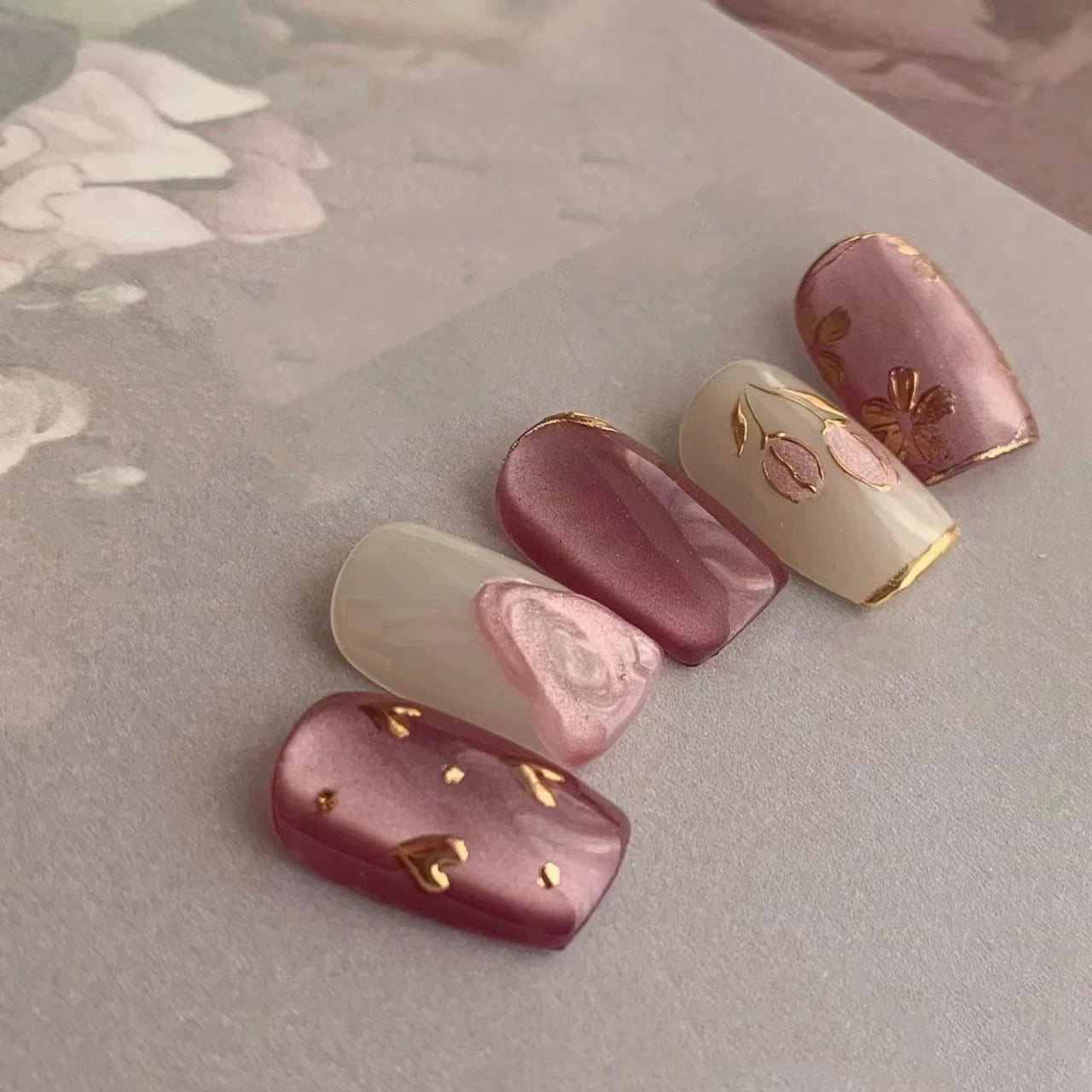 PANSYTRACY Wearable Nails Begonia Cat's Eye_4