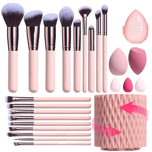 
18Pcs Makeup Brush Set with Barrel-Packed Makeup Brush
