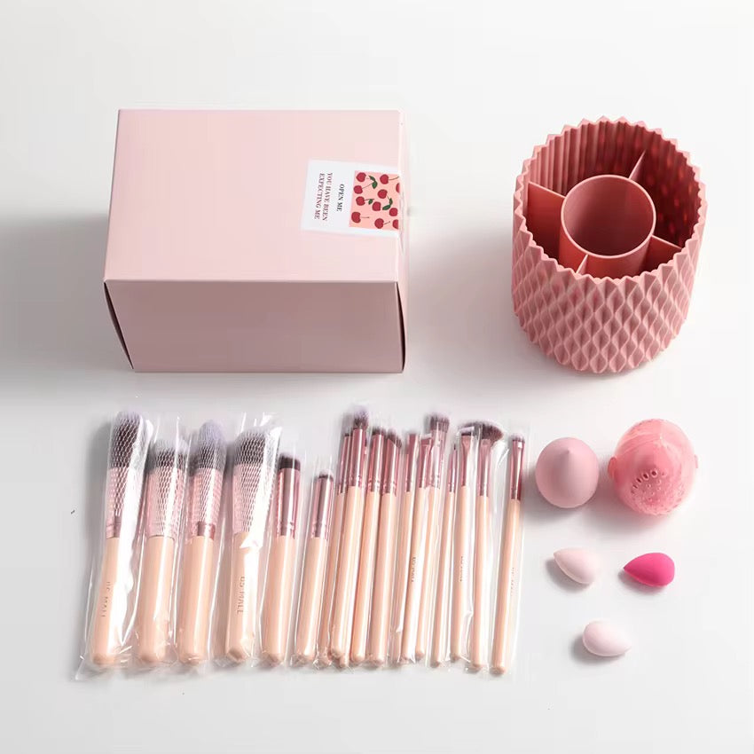 PANSYTRACY beauty 18Pcs Makeup Brush Set with Barrel-Packed Makeup Brush