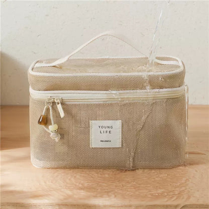 Portable Mesh Makeup Bag Cosmetic Bag