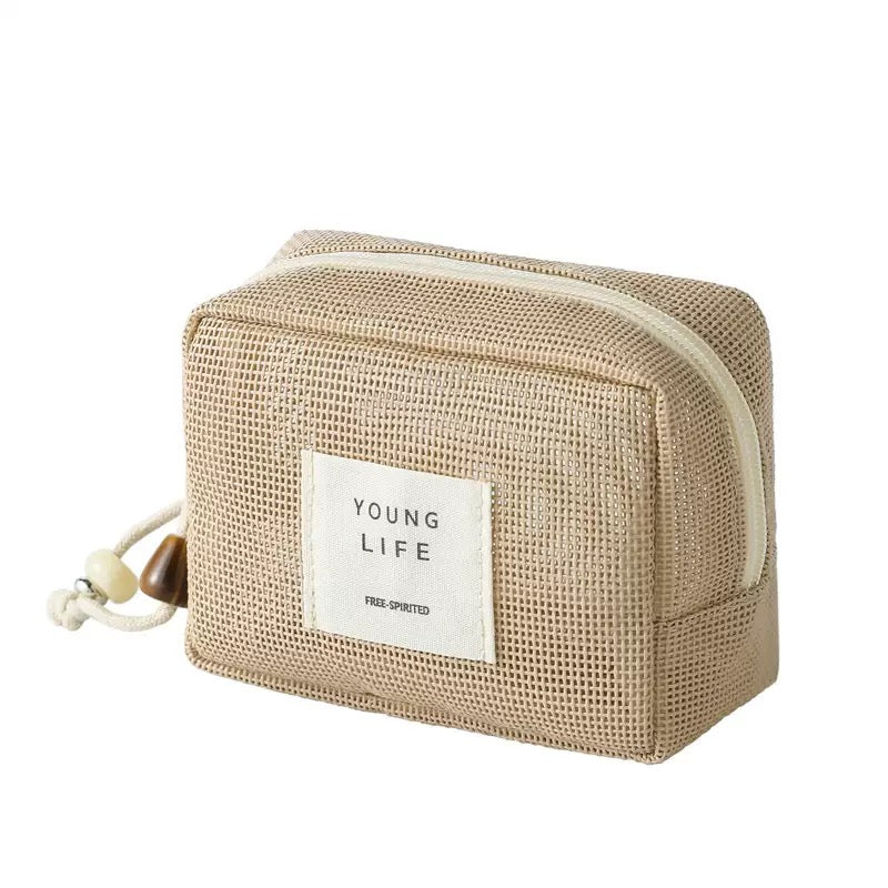 Portable Mesh Makeup Bag Cosmetic Bag