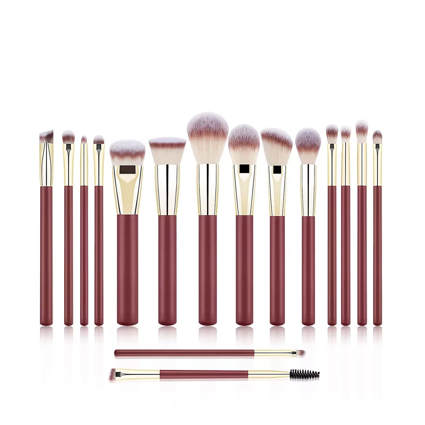 Red 16Pcs Brush Set for Makeup - PANSYTRACY