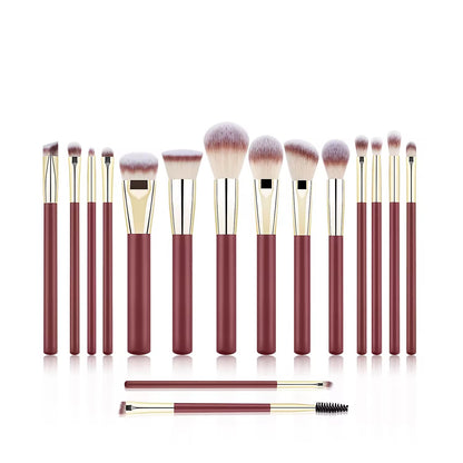 Red 16Pcs Brush Set for Makeup - PANSYTRACY