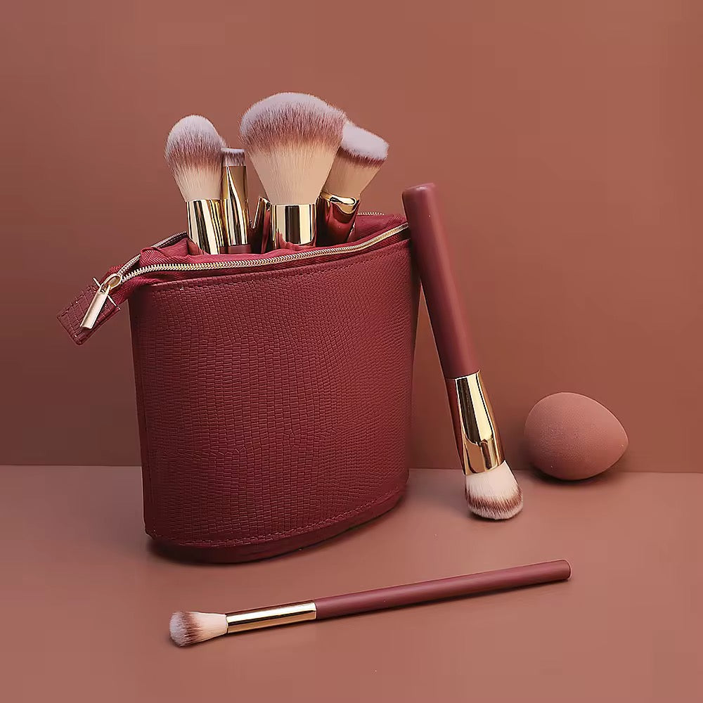 Red 16Pcs Brush Set for Makeup - PANSYTRACY