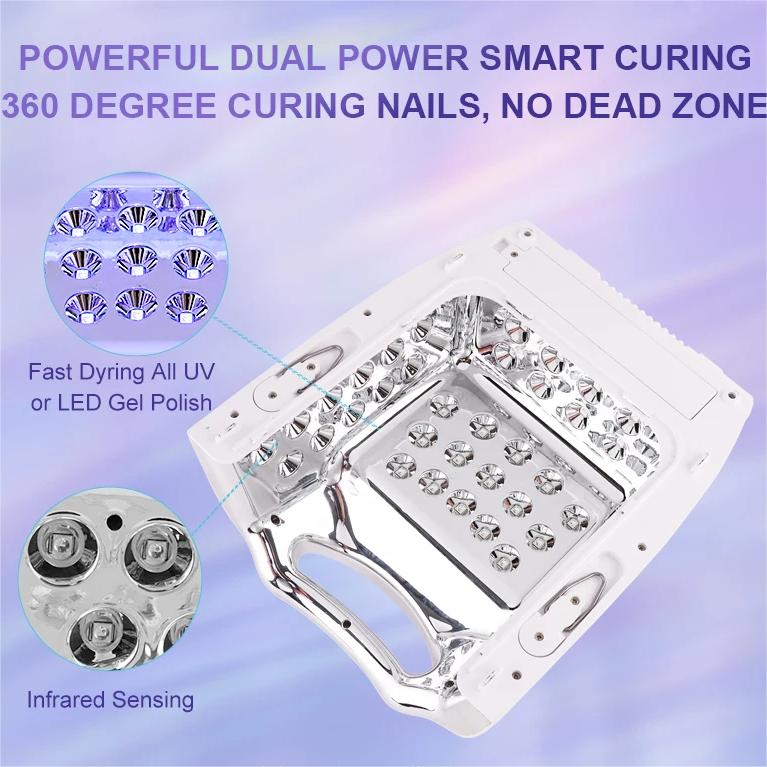 128W LED Nail Lamp Rechargeable - Pansytracy