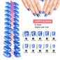 Press on Nails -120Pcs Chrome Magic Mirror Effect Green Purple False Nails Metallic Punk Long Coffin - Pansytracy