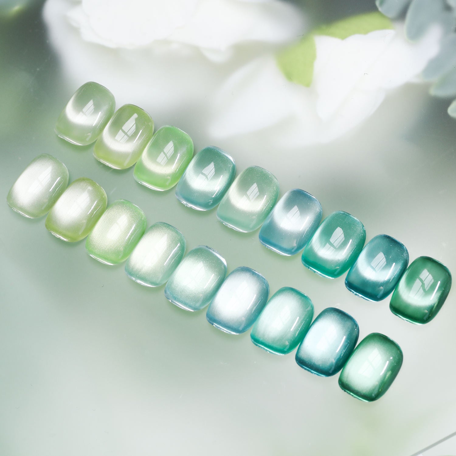 Translucent Light Green Cat Eye Gel 9 Colors - PANSYTRACY