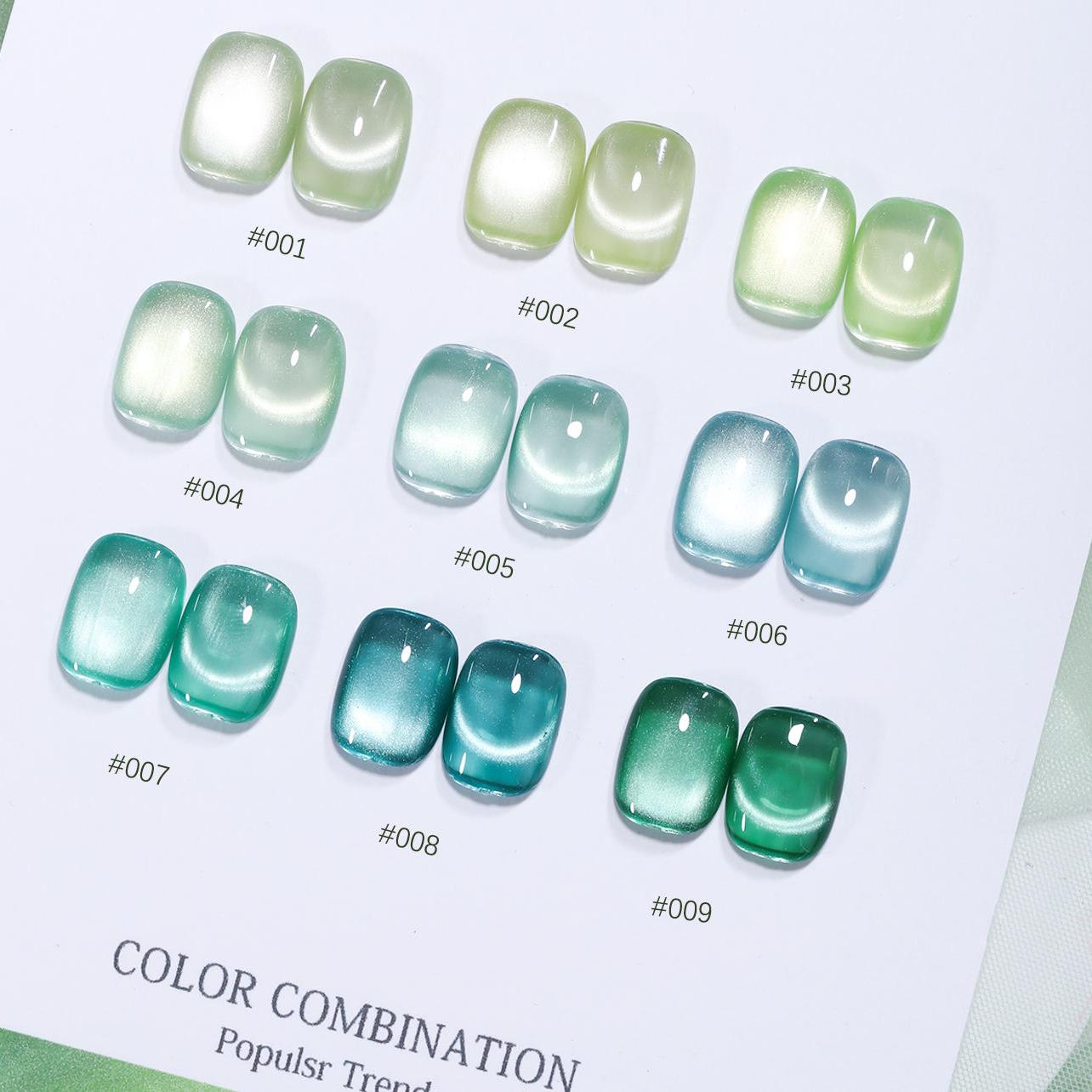 Translucent Light Green Cat Eye Gel 9 Colors - PANSYTRACY