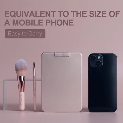 Travel Makeup Brush Set with Mirror and LED Light