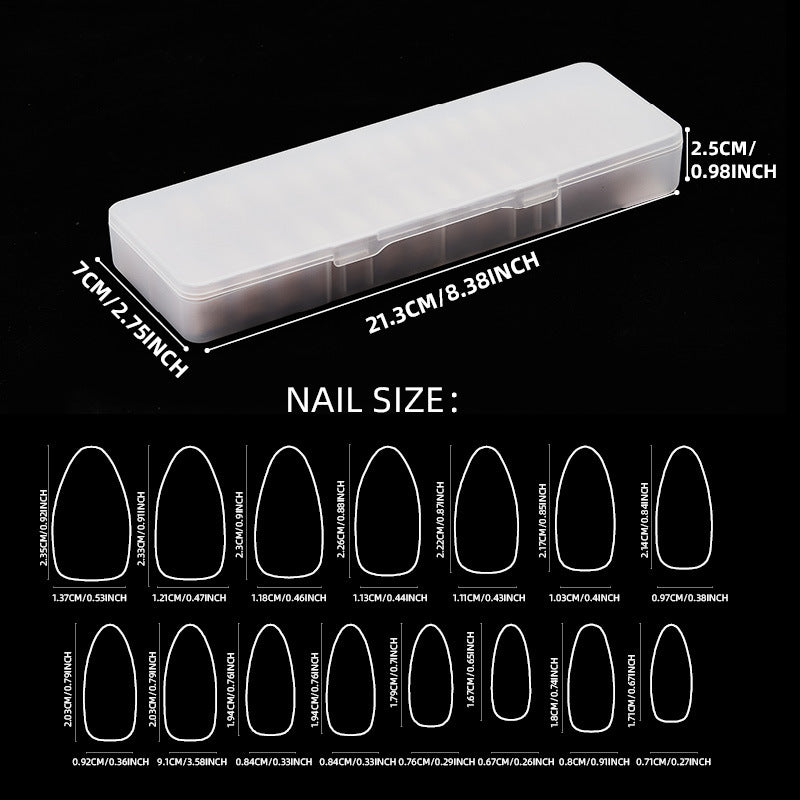 300pcs Long Pointed Nude Color Press-On Nails for Easy DIY Wearable Nails - Pansytracy