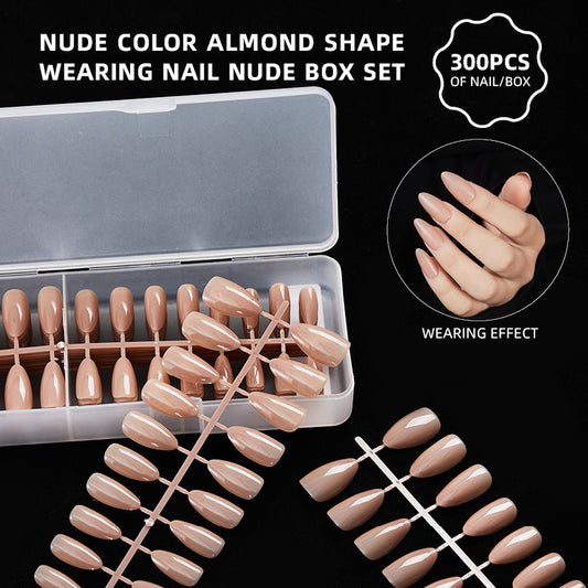 300pcs Long Pointed Nude Color Press-On Nails for Easy DIY Wearable Nails - Pansytracy