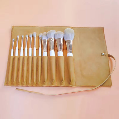 White Gold Makeup Brush Set with Bag